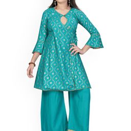BAESD Girls Ethnic Motifs Regular Pure Cotton Kurti with Palazzos-image-126