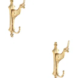 IndianShelf Gold Toned 2 Pieces Giraffe Textured Wall Hooks-picture-34