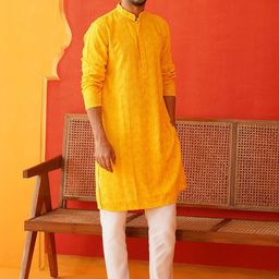 Jompers Men Ethnic Motifs Embroidered Regular Sequinned Kurta with Pyjamas-10