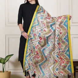 LOOM LEGACY Floral Kalamkari Printed Dupatta-37