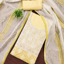 KALINI Bandhani Printed Thread Work Unstitched Dress Material-14