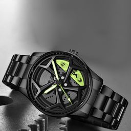 V2A Men Dial & Stainless Steel Bracelet Style Straps Analogue Watch V2A-CS-2310-Blk-Grn-26
