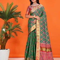 jayant creation Bandhani Zari Pure Silk Designer Patola Saree-picture-22