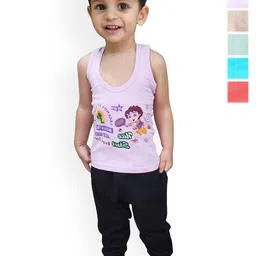 NEW TRINATH HOSIERY Kids Pack Of 6 Printed Scoop Neck Pure Cotton Tank Innervests-image-23