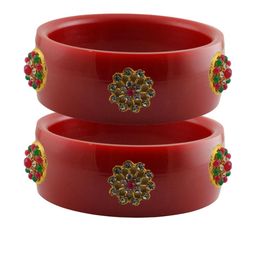 Vidhya Kangan Red Plastic Bangles-image-104