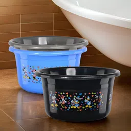 Aura Black & Blue 3 Pieces Disney Printed Matte Bath Tub-8
