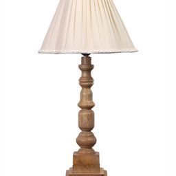 Aura Off White Wood Traditional Frusturical Shaped Table Lamp-image-58