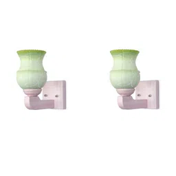 Somil Premium Designer Glass Wall / Night Lamp Elegant & Stylish Dcor Accent for Modern Interiors, color- Green, White, Size- 19.5 X 24.5 X 22.5 CM-image-45
