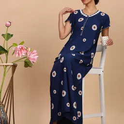9shines Label Printed Maxi Nightdress-image-97