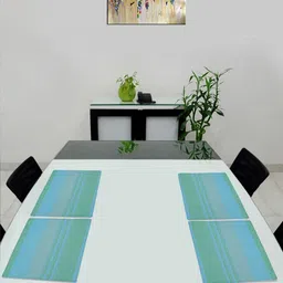 Saral Home 4Pcs Green Striped Table Placemats-10