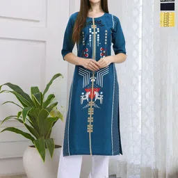 Anouk Rustic Women Pack of 3 Ethnic Motifs Printed Festive Straight Kurtas-picture-49