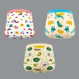 Born Babies Set Of 3 Reusable Cloth Velcro Diapers image 2