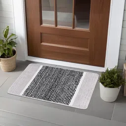 Kuber Industries 2-Pcs Grey & Black Patterned Anti-Skid Doormats-52
