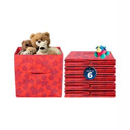 Aura Red & Blue 6 Pieces Printed Drawer Storage Box Organiser-20
