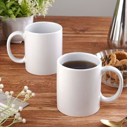 Aura White Solid Ceramic Glossy Mugs Set of Cups and Mugs-50