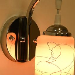 SOMIL Orange & White Printed Glass Cylinder Shaped Wall Lamp-image-53