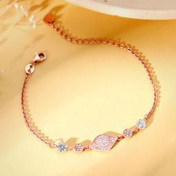 GIVA Women Sterling Silver Rose Gold-Plated Link Bracelet-image-23