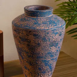 HABERE INDIA Pink & Blue Textured Flower Vase-image-13