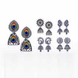 Sangria Silver-Plated Alloy Earrings-93