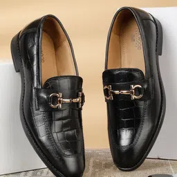 Teakwood Leathers Men Textured Leather Loafers-image-31