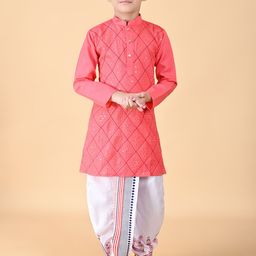 BAESD Boys Geometric Embroidered Kurta with Dhoti Pant-image-98