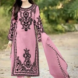 BAESD Women Ethnic Motifs Embroidered Regular Kurta with Trousers & With Dupatta-picture-25