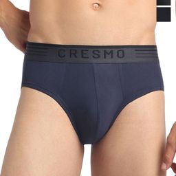 Cresmo Men Pack Of 3 Antimicrobial Low-Rise Briefs CR-B-STR-P3-SLSTON-COSM-INTBLK-S-picture-55