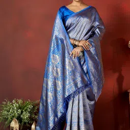 DIVASTRI Woven Design Zari Pure Silk Heavy Work Banarasi Saree-picture-29