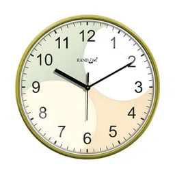 RANDOM Beige & Green Printed Traditional Round Shaped Wall Clock-49