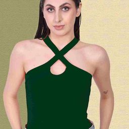 Mast & Harbour Women Halter Neck Cotton Styled Back Top-image-15