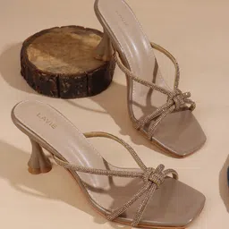 Lavie Embellished Slim Heel Sandals-34