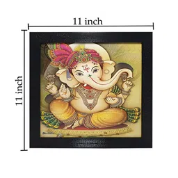 Chaque Decor Black & Mustard Lord Ganesha Wooden Religious Wall Art-picture-10