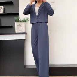 Stem Rope Women Grey Cotton Blend Co-Ords-image-75