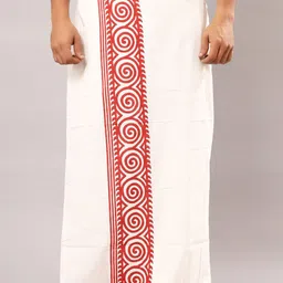 CRYSTAL HEAL Men Printed Pure Cotton Tribal Dhoti-image-99