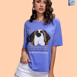 Dreambe Women 2 Printed V-Neck Extended Sleeves T-shirt-10