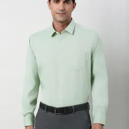 Peter England Elite Textured Full Sleeves Regular Fit Pure Cotton Formal Shirt-picture-14