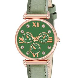 Gopal Shopcart Unisex Round Dial & Leather Straps Analogue Watch C34RG GRE Mina Leather-image-91