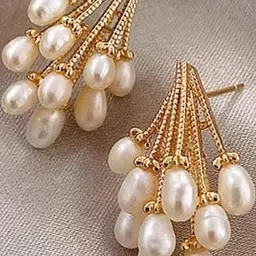 Tiso Gold-Plated Pearls Drop Earrings-image-45