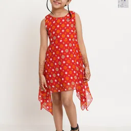 Creative Kids Floral Print Georgette Fit & Flare Dress-image-90