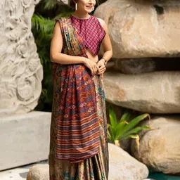KALINI Floral Printed Ikat Saree-picture-24