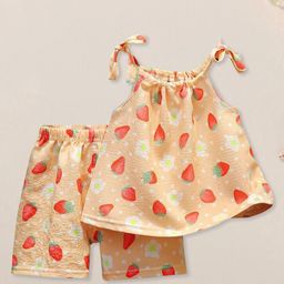FOREVER FRIDAY Girls Printed Shoulder Straps Top With Shorts-image-33