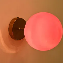 SOMIL Pink & Gold-Toned Printed Glass Cylinder Shaped Wall Lamp-picture-8
