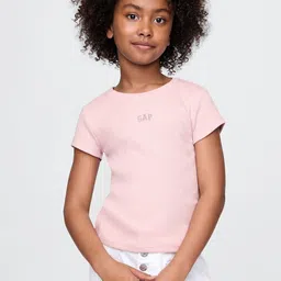 GAP Kids Girls Round Neck Pure Cotton T-Shirt-image-63