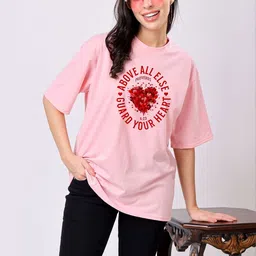 TQH Women Pack of 2 Typography Printed Round Neck Oversized T-shirts-picture-28