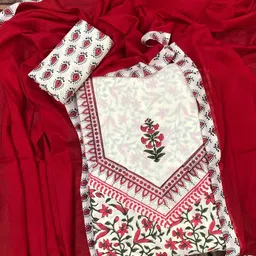 PALASH Hand Block Printed Unstitched Dress Material-image-63