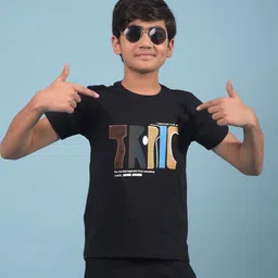 Crimsoune Club Boys Typography Printed Round Neck Slim Fit Cotton T-shirt-image-92