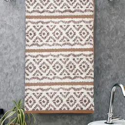 Home Fresh Beige & Brown Abstract Printed Cotton 450 GSM Bath Towel-image-67