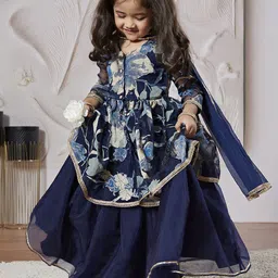 VASTRAMAY Girls Floral Printed Ready to Wear Lehenga & Blouse With Dupatta-53