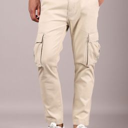V-Mart Men Mid-Rise Cotton Cargos Trousers-image-96