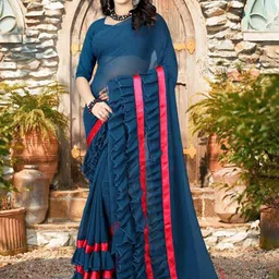 SAREEFLAME Pure Georgette Saree-image-64